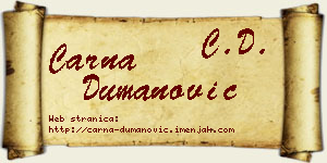 Čarna Dumanović vizit kartica